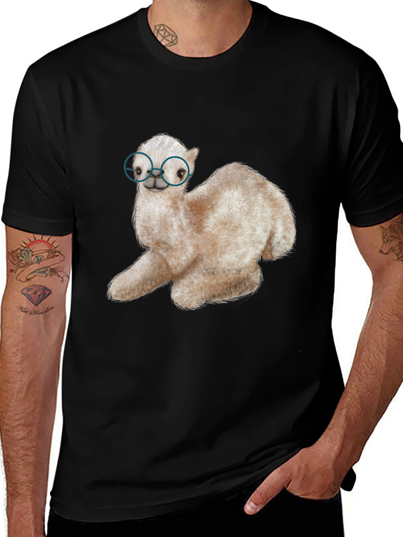 Variant 15 of Alpaca with Glasses Graphic Tee