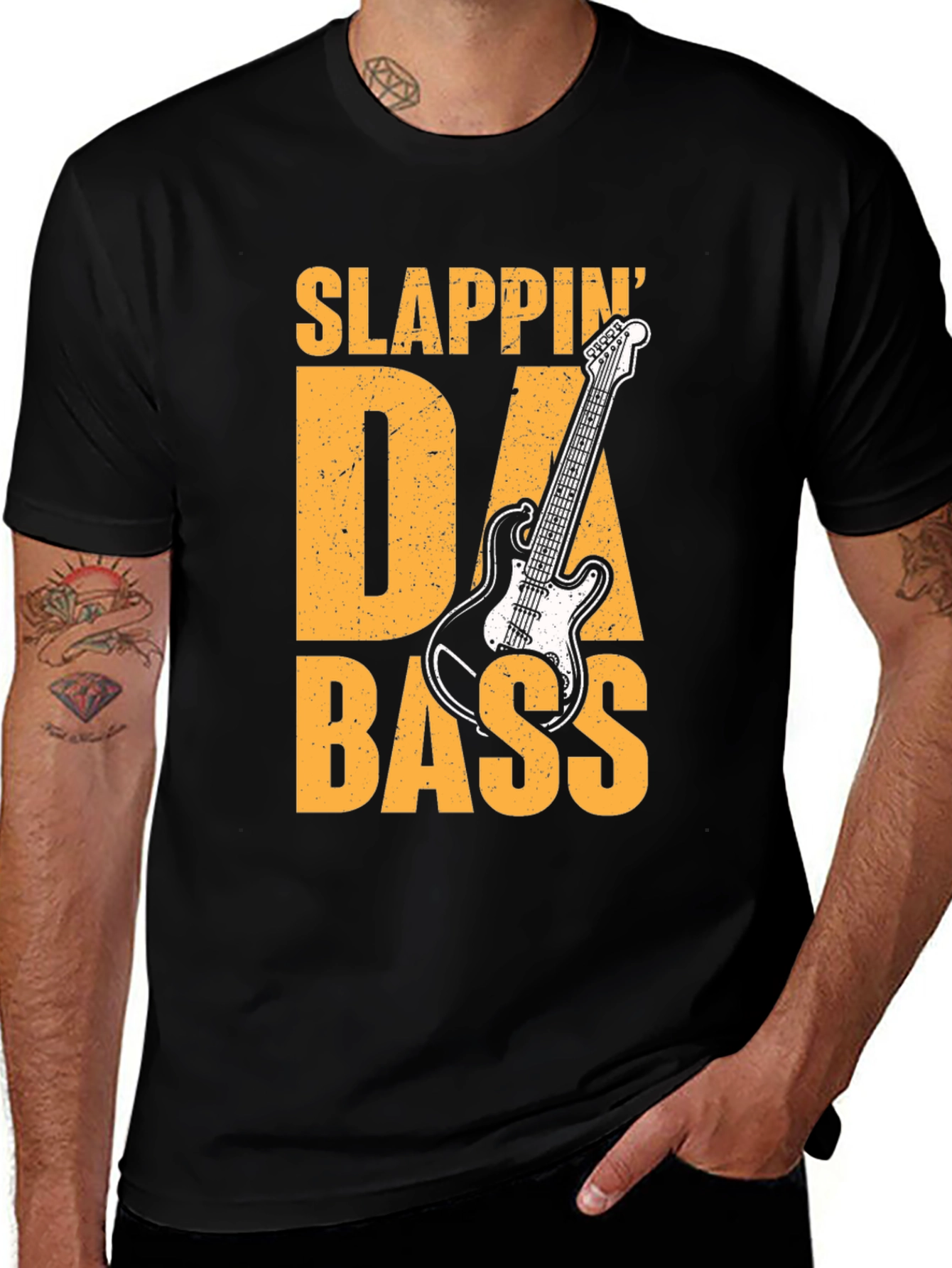 Variant 8 of Slappin' Da Bass Graphic T-Shirt - Music Lover Tee