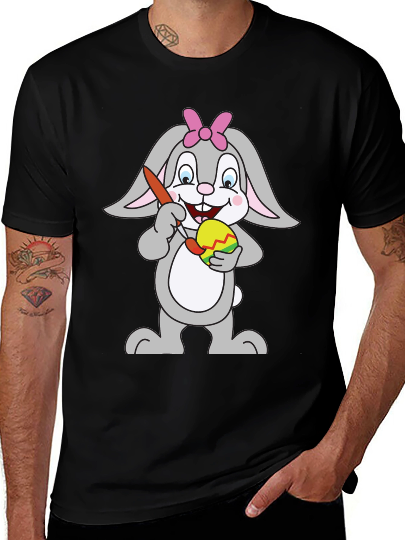 Easter Bunny Painting Egg Graphic Tee