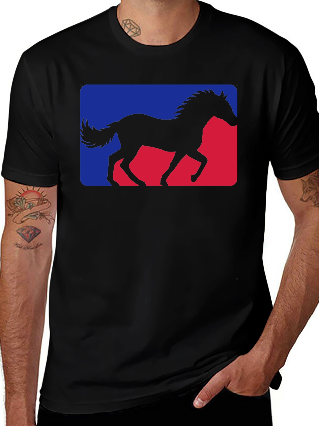 Variant 9 of Horse Silhouette Tee - Stylish Graphic Print Shirt