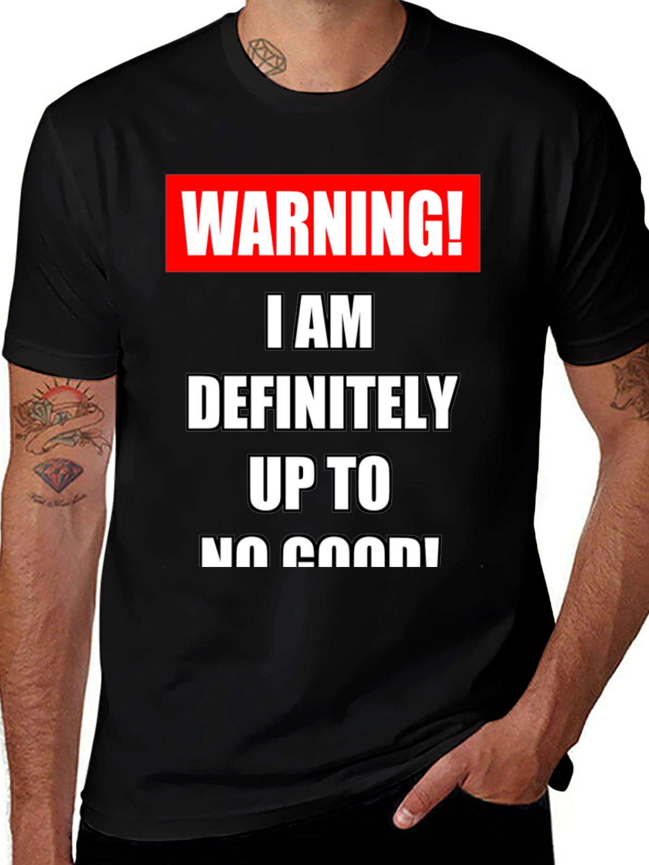 Variant 10 of Warning I'm Up to No Good Graphic Tee
