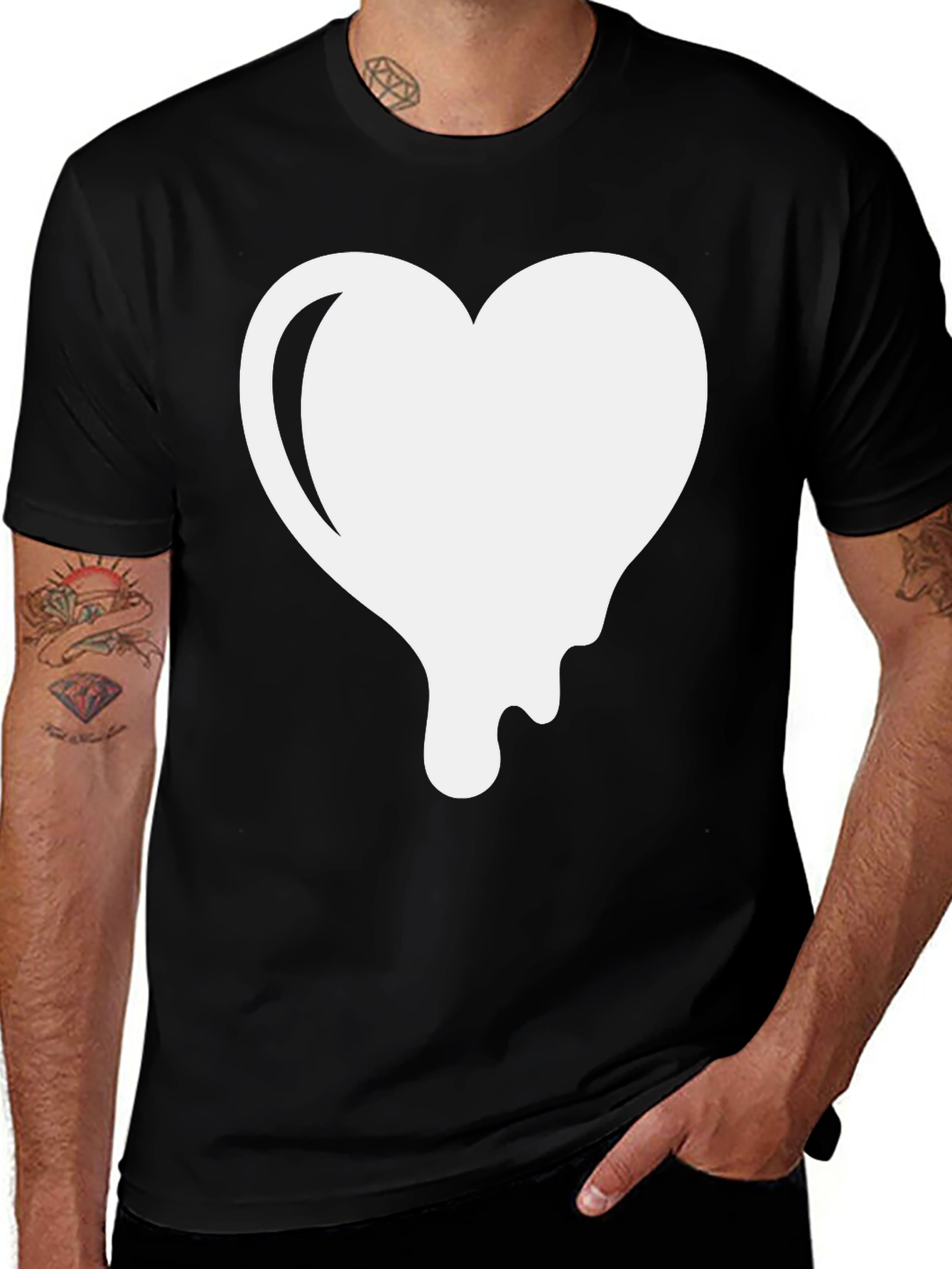 Variant 30 of Melting Heart Graphic Tee - Black