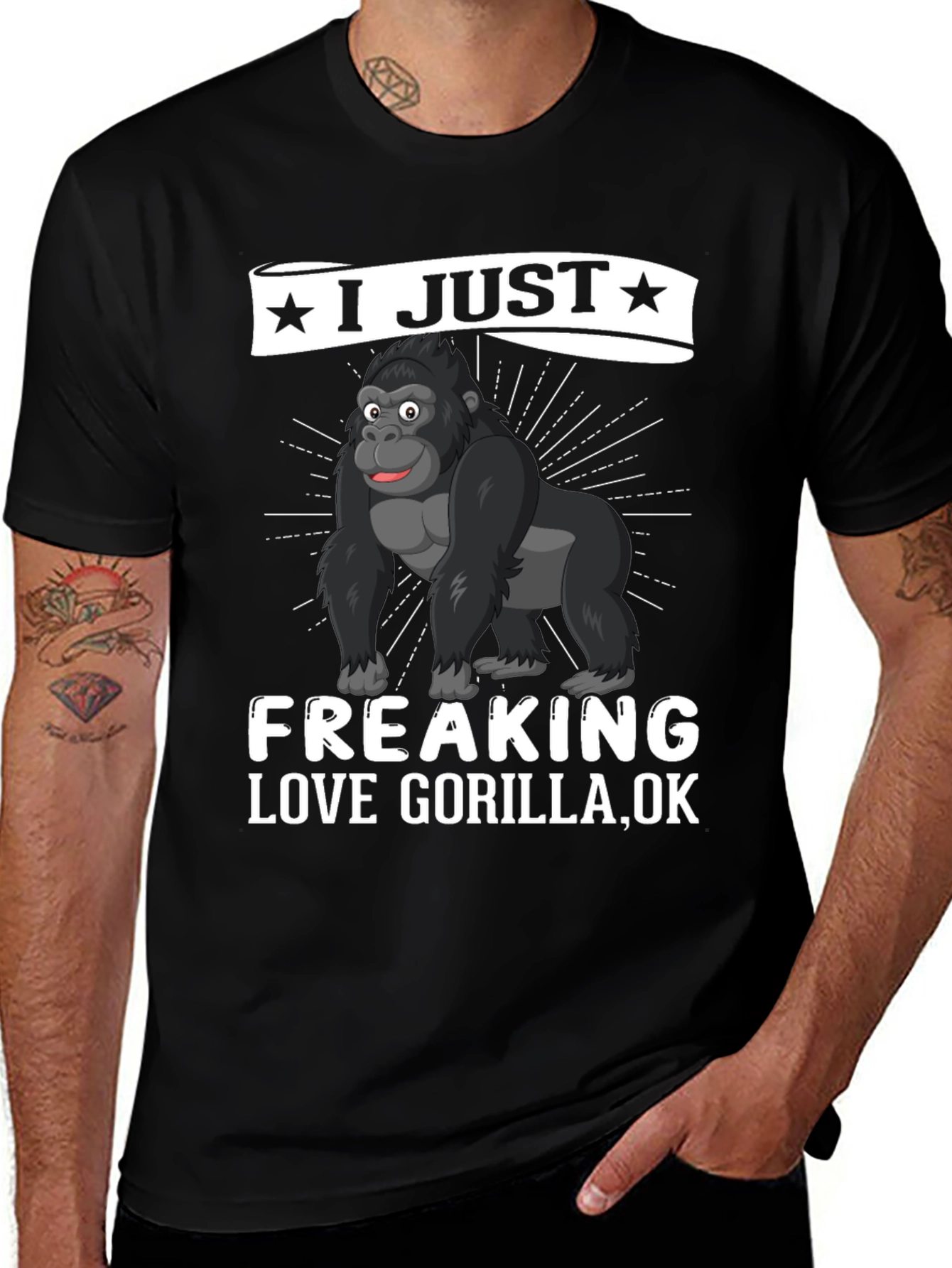 Variant 15 of I Love Gorilla T-Shirt - Fun Gorilla Graphic Tee