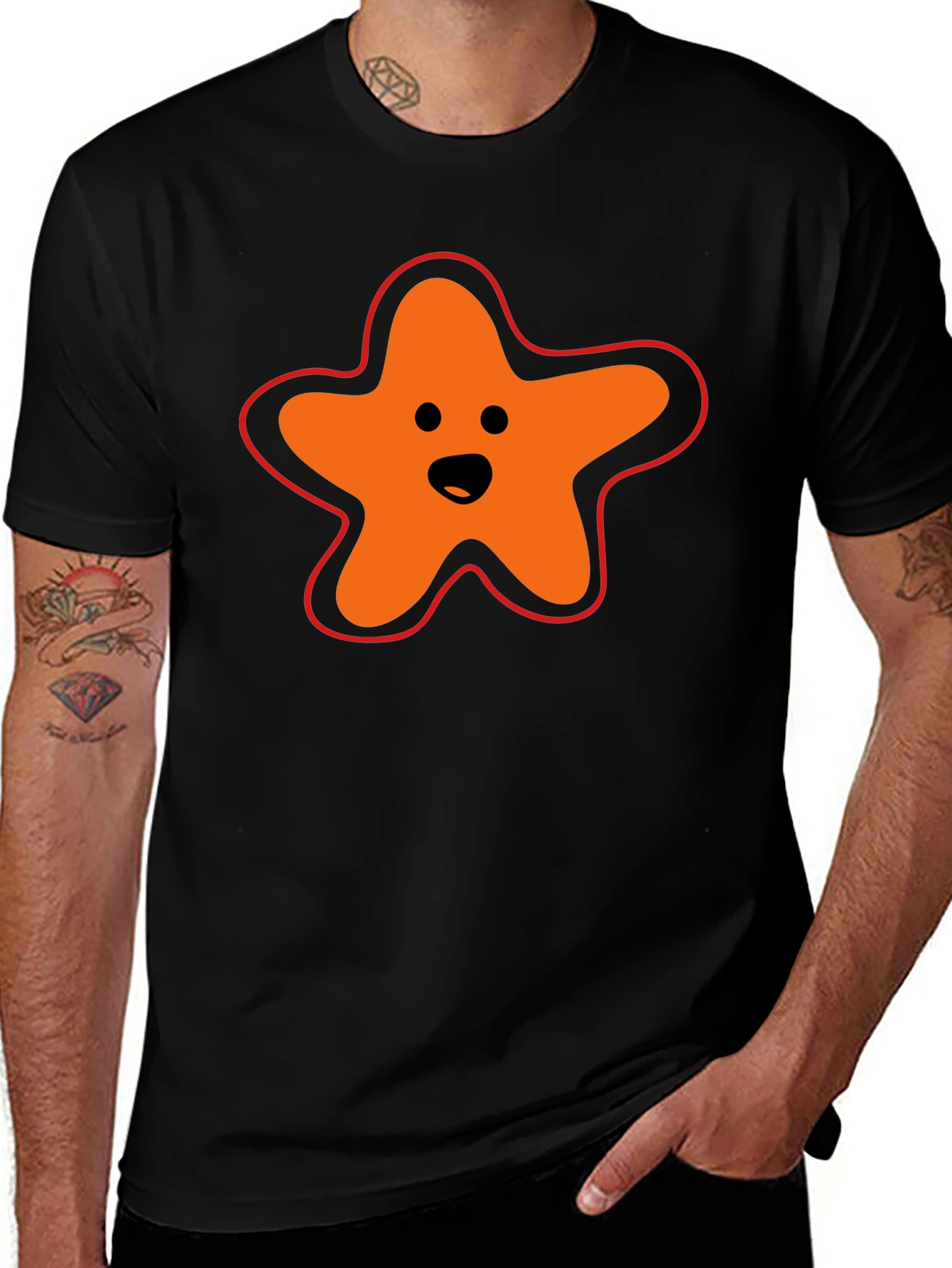 Variant 4 of Starfish Graphic Tee - Black Cotton Blend