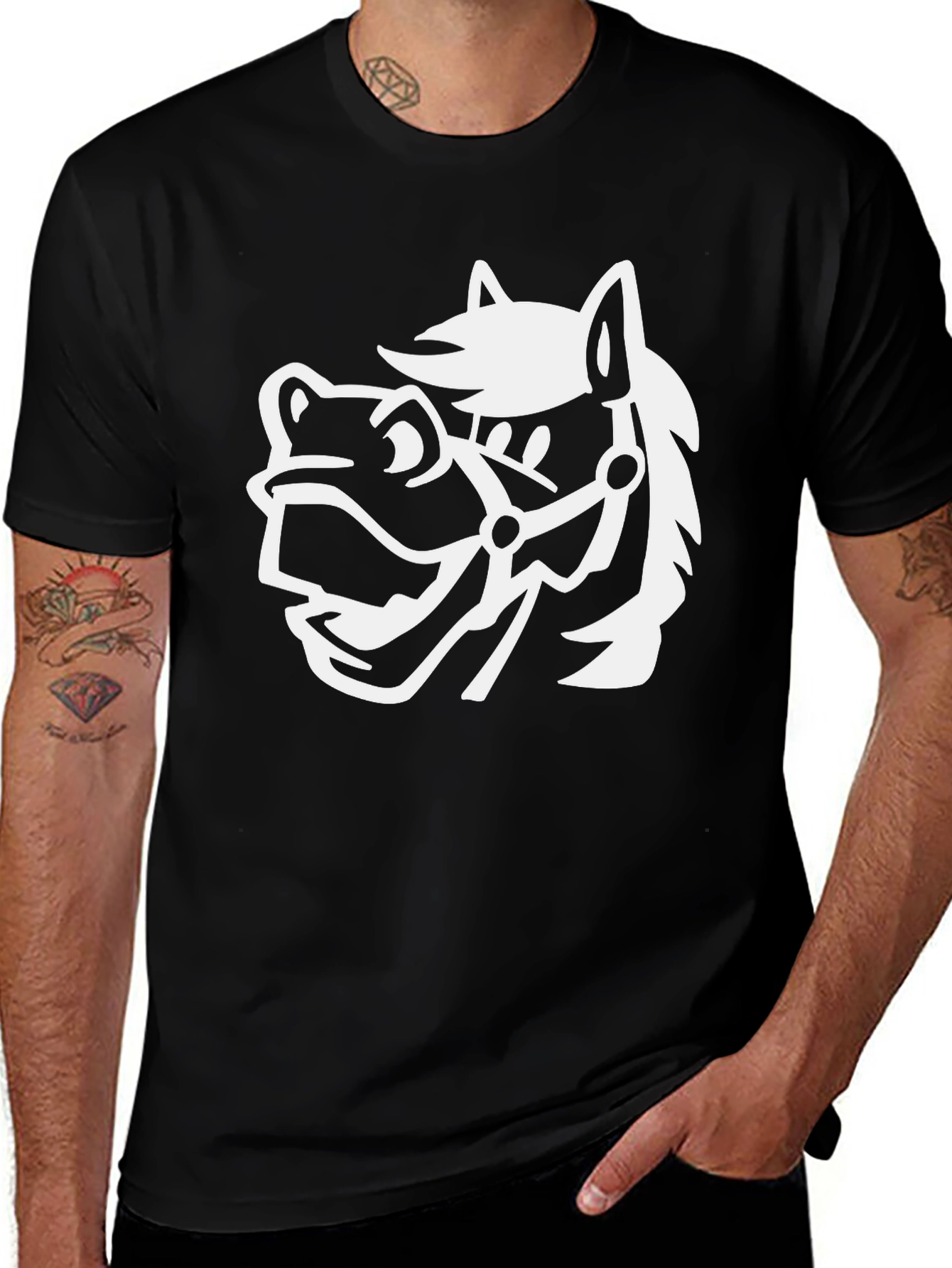 Variant 28 of Funny Horse Graphic Black T-Shirt