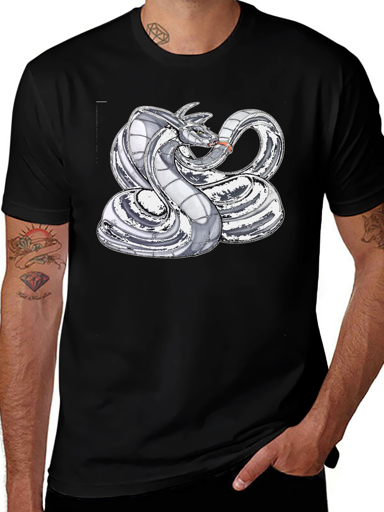 Variant 22 of Cobra Graphic Tee - Men's Black T-Shirt