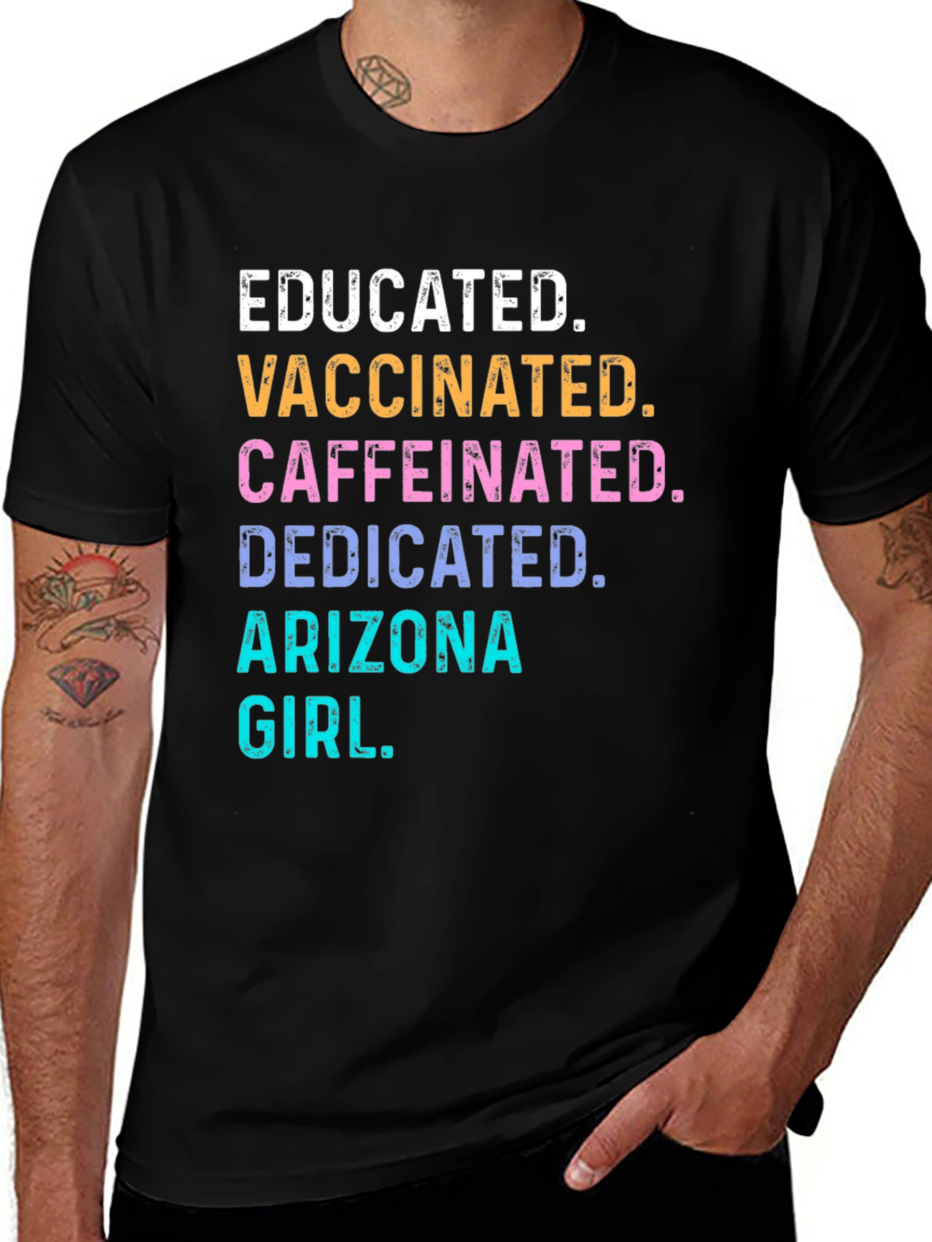 Variant 15 of Educated Vaccinated Arizona Girl T-Shirt