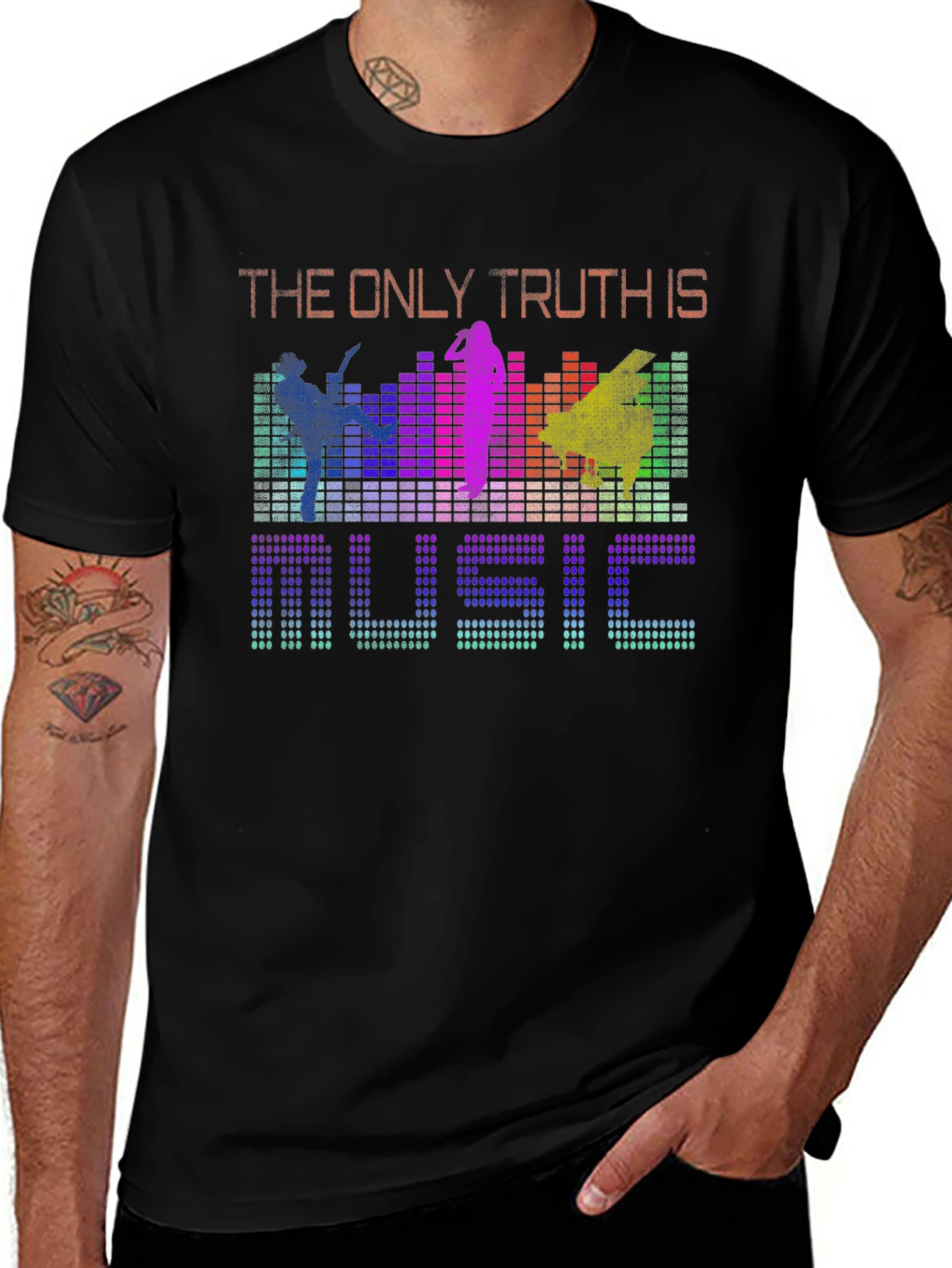Variant 18 of Music is the Only Truth Graphic Tee - Colorful