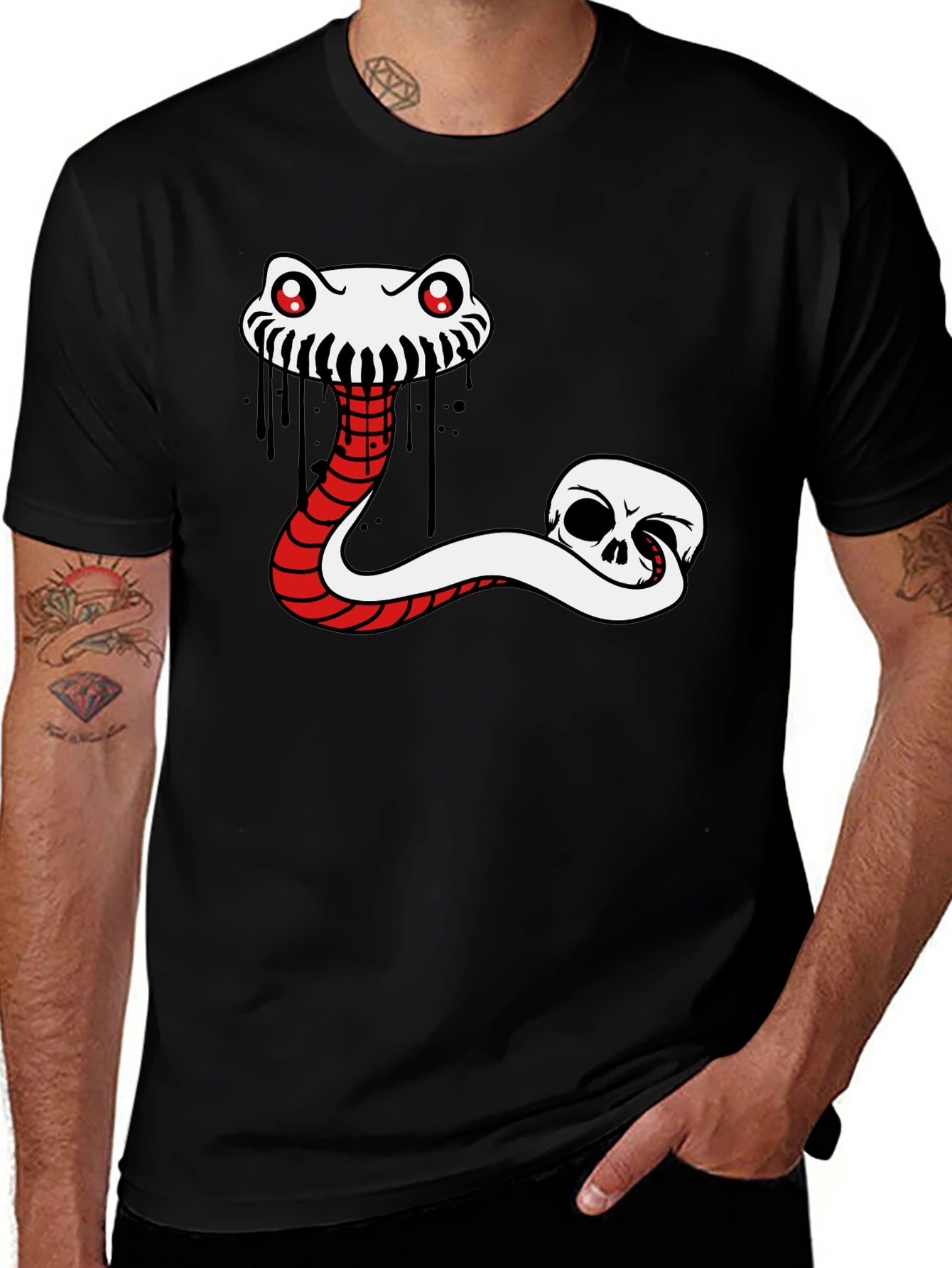 Variant 13 of Snake & Skull T-Shirt - Gothic Style