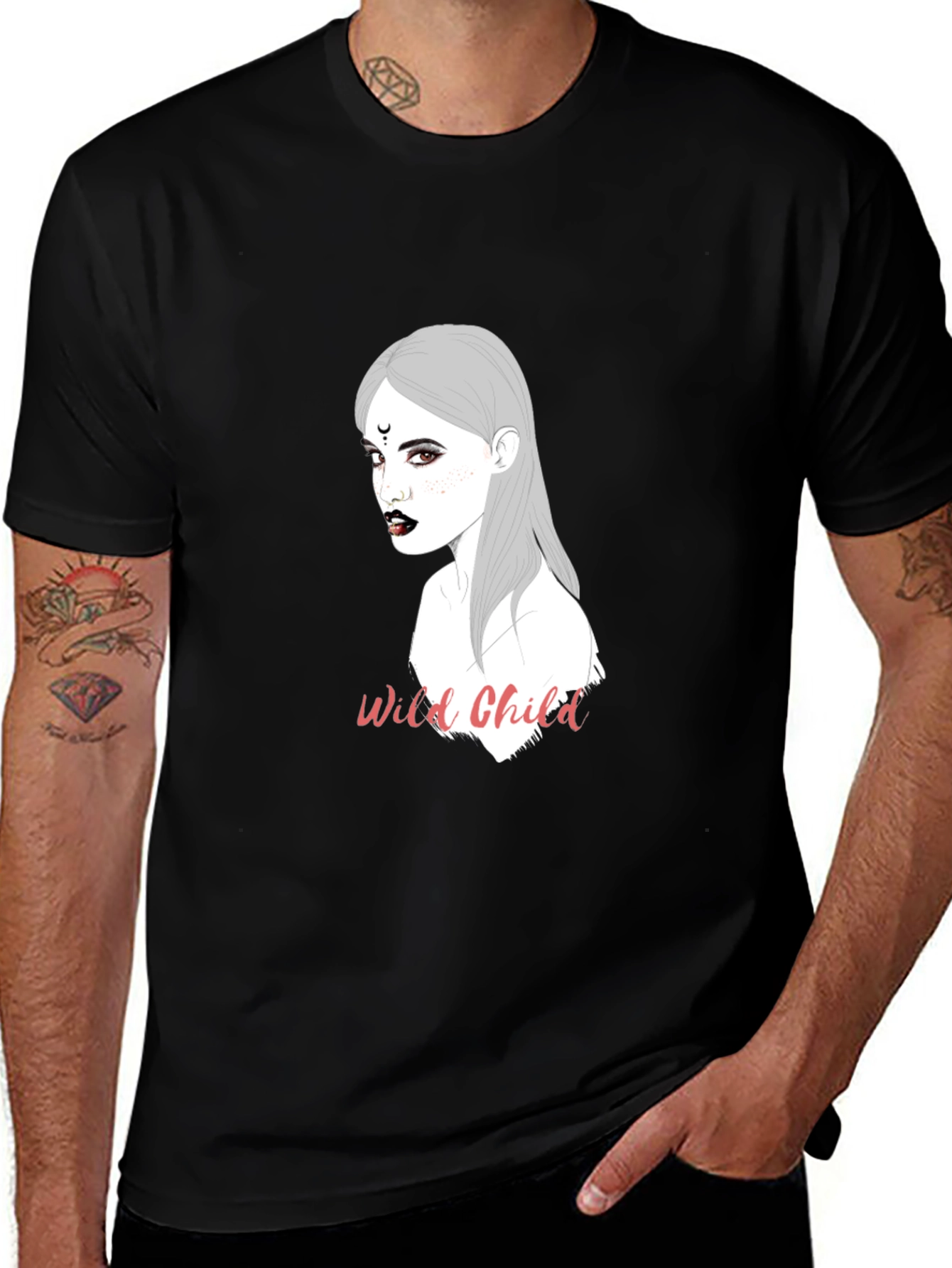 Variant 10 of Wild Child Graphic Black T-Shirt