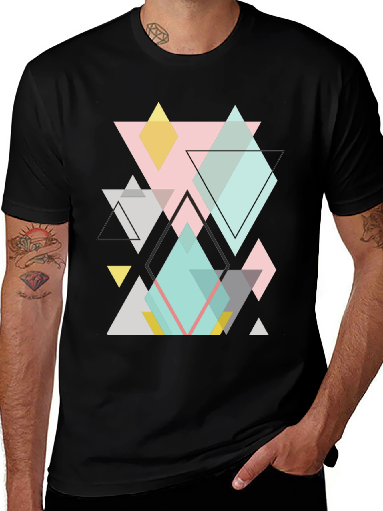 Geometric Triangle Design T-Shirt