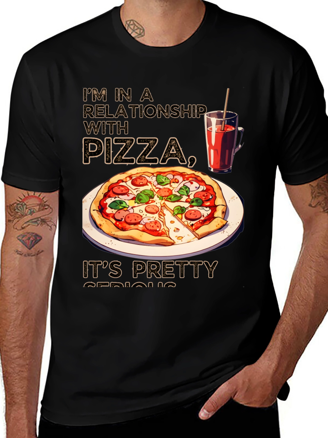 Variant 19 of Pizza Relationship Graphic T-Shirt