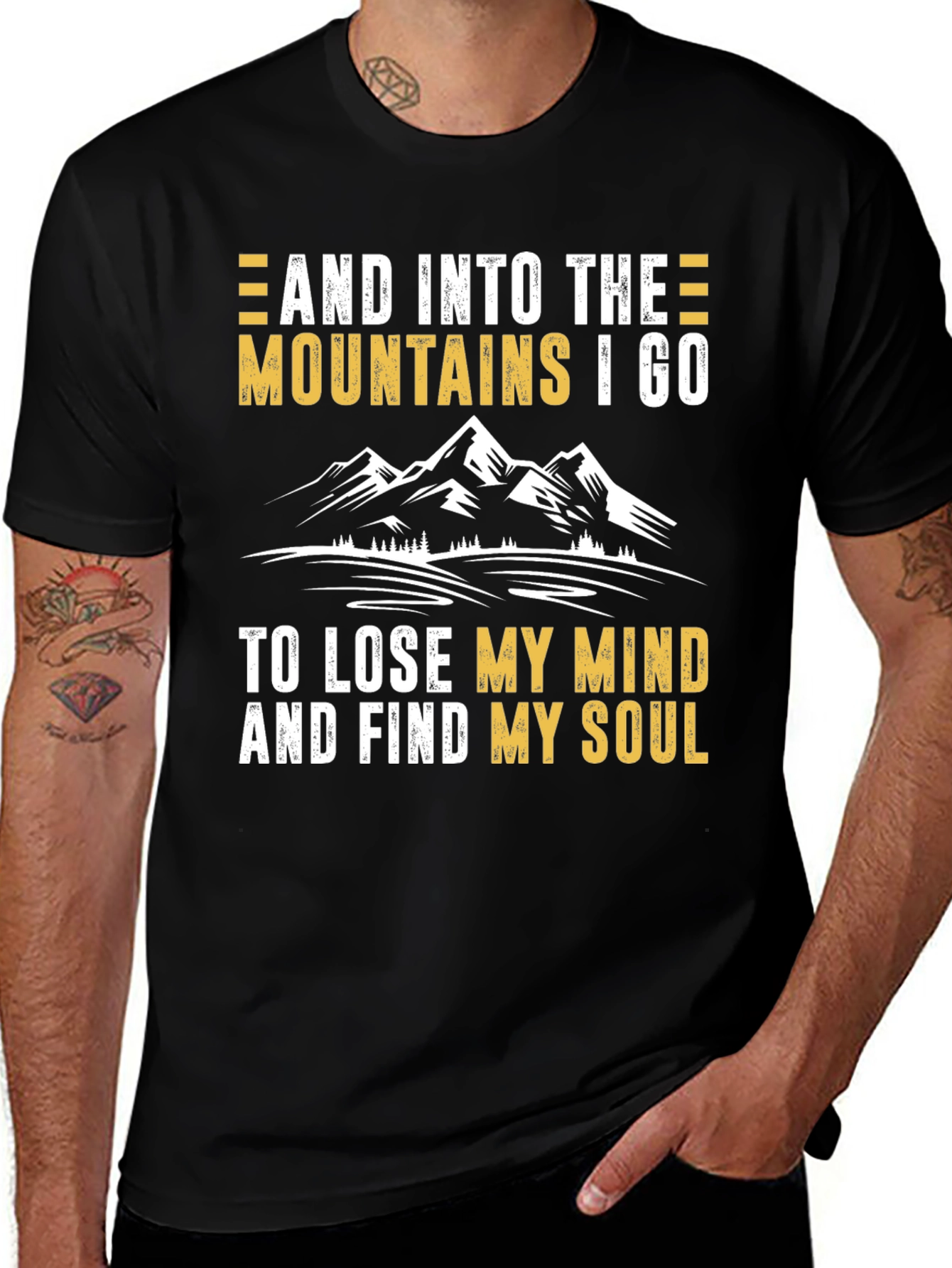 Variant 8 of Mountains I Go T-Shirt