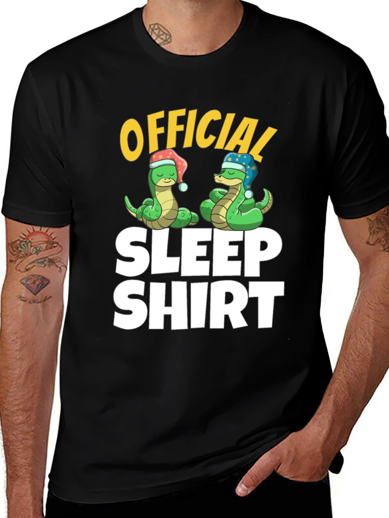 Variant 15 of Official Sleep Shirt Snake Cartoon Graphic Tee