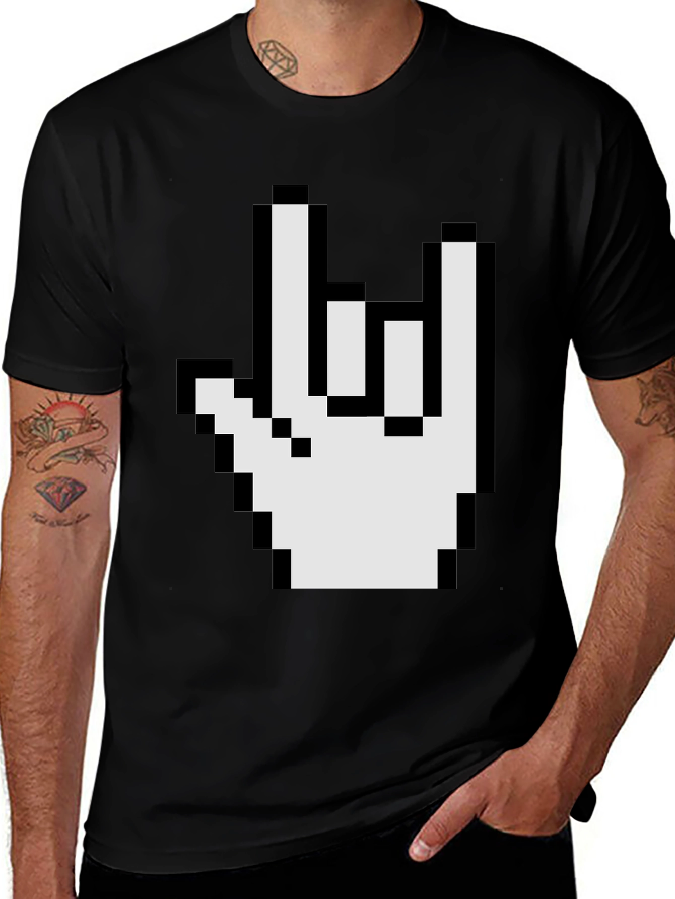 Variant 24 of Pixel Rock On T-Shirt