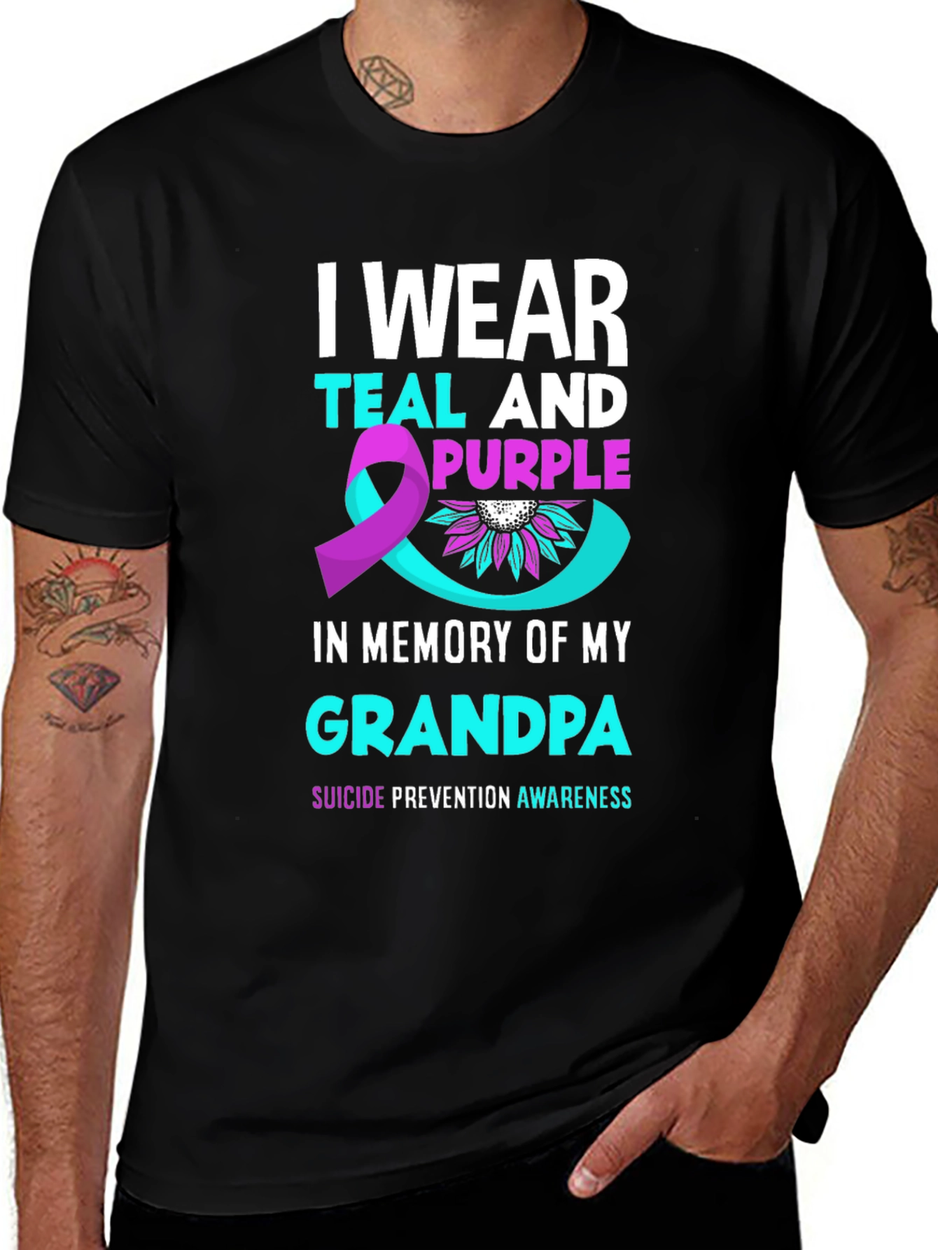 Variant 10 of Teal & Purple Suicide Awareness T-Shirt