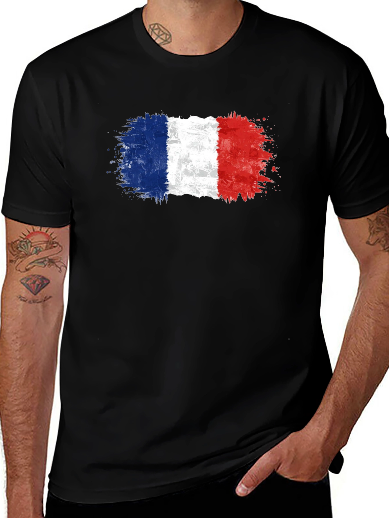 Variant 16 of French Flag T-Shirt - Patriotic France Pride Tee