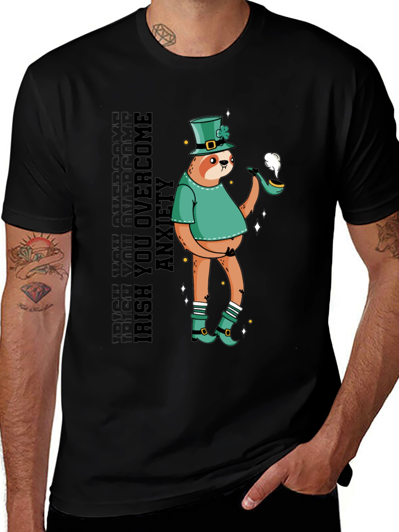 Variant 25 of Irish You Overcome Anxiety Sloth T-Shirt