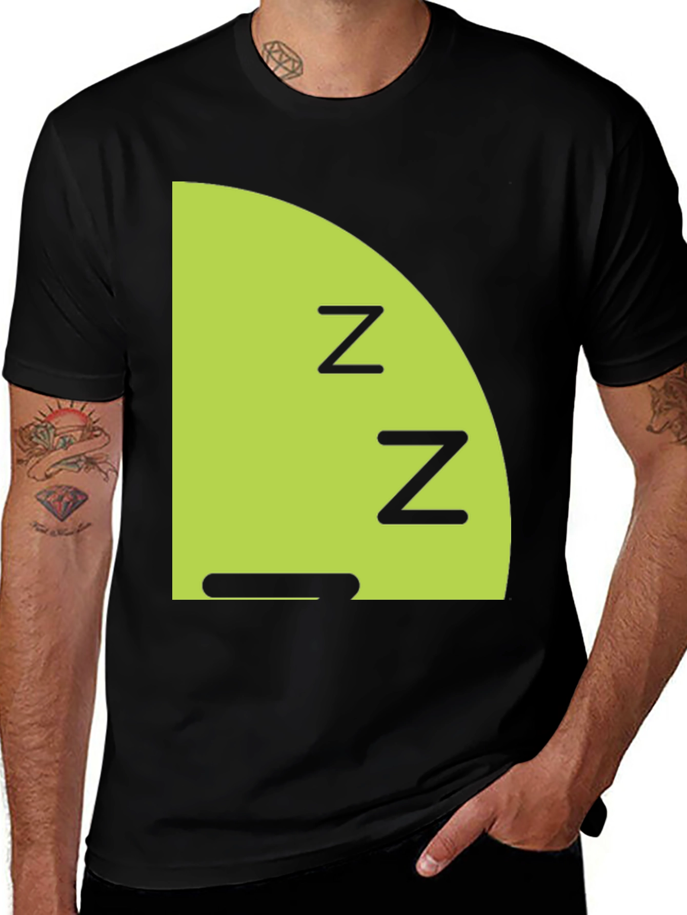 Variant 30 of Sleepyhead Graphic Tee - Black Cotton Comfort