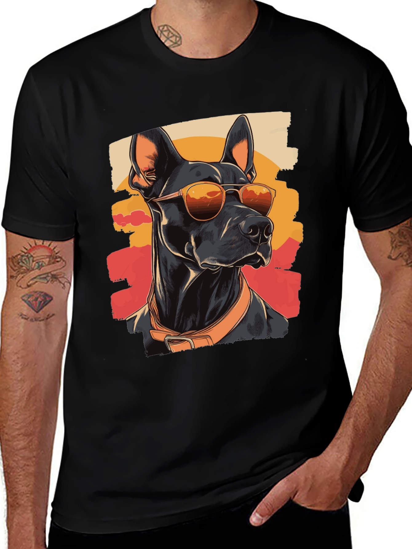 Variant 12 of Cool Dog T-Shirt - Doberman with Sunglasses