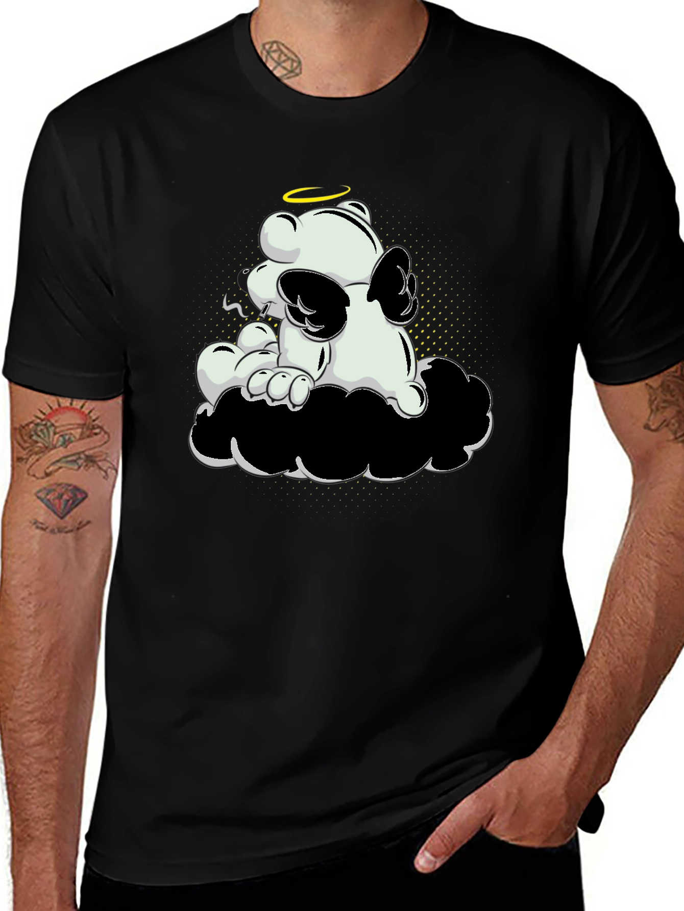 Variant 26 of Cool Cloud Angel Bear Graphic Tee