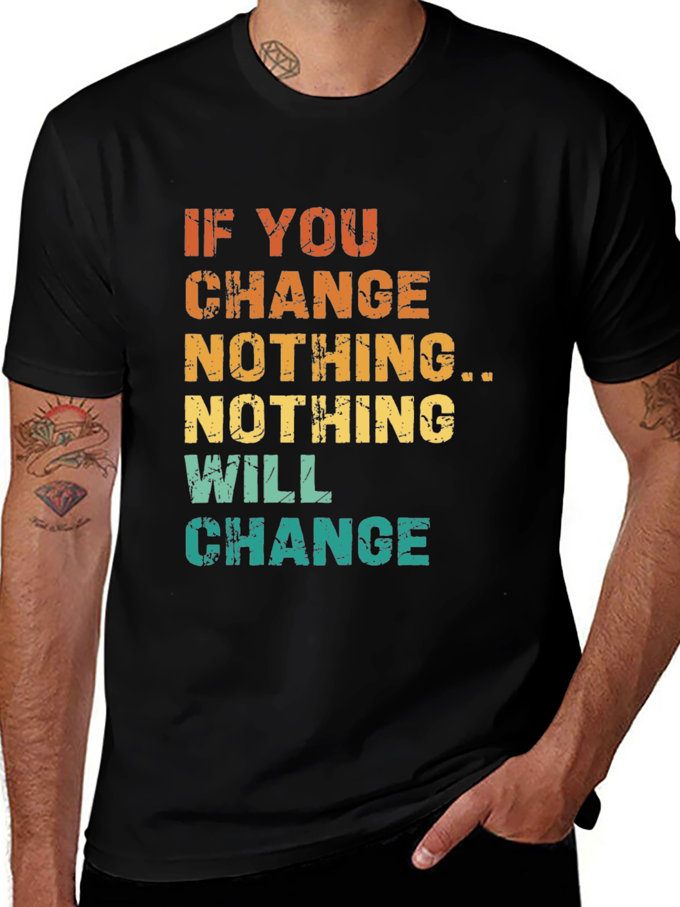 Variant 21 of Inspirational Graphic Tee - "If You Change Nothing..."