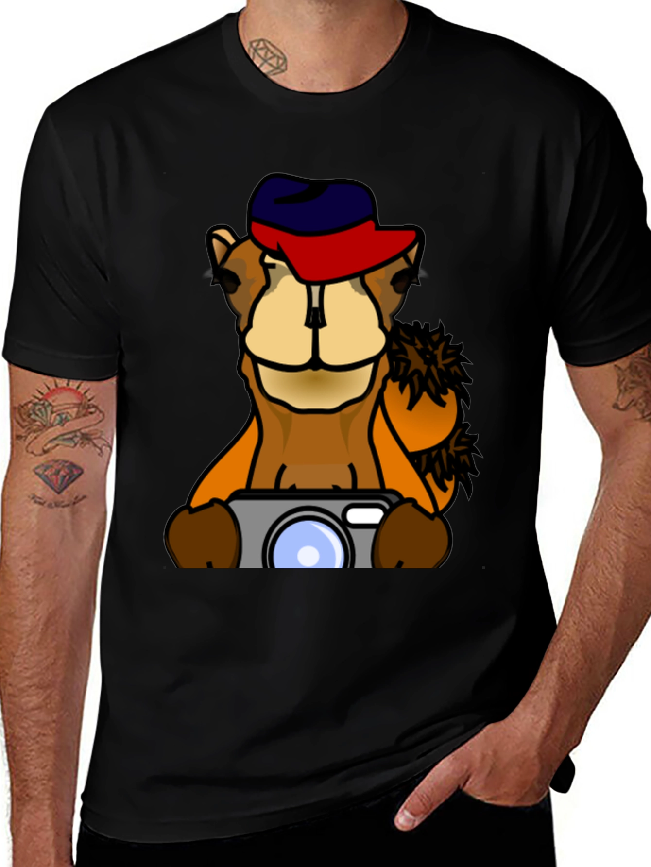 Variant 17 of Cool Camel Photographer Graphic Tee