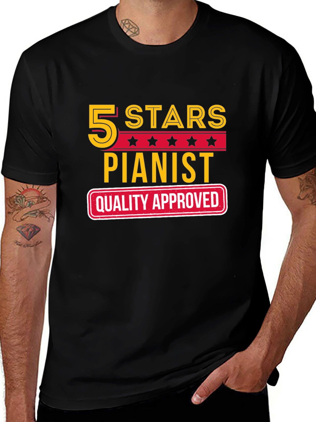 Variant 19 of 5 Stars Pianist Quality Approved T-Shirt
