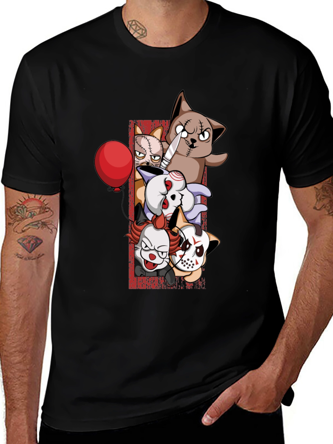 Variant 18 of Horror Cats T-Shirt