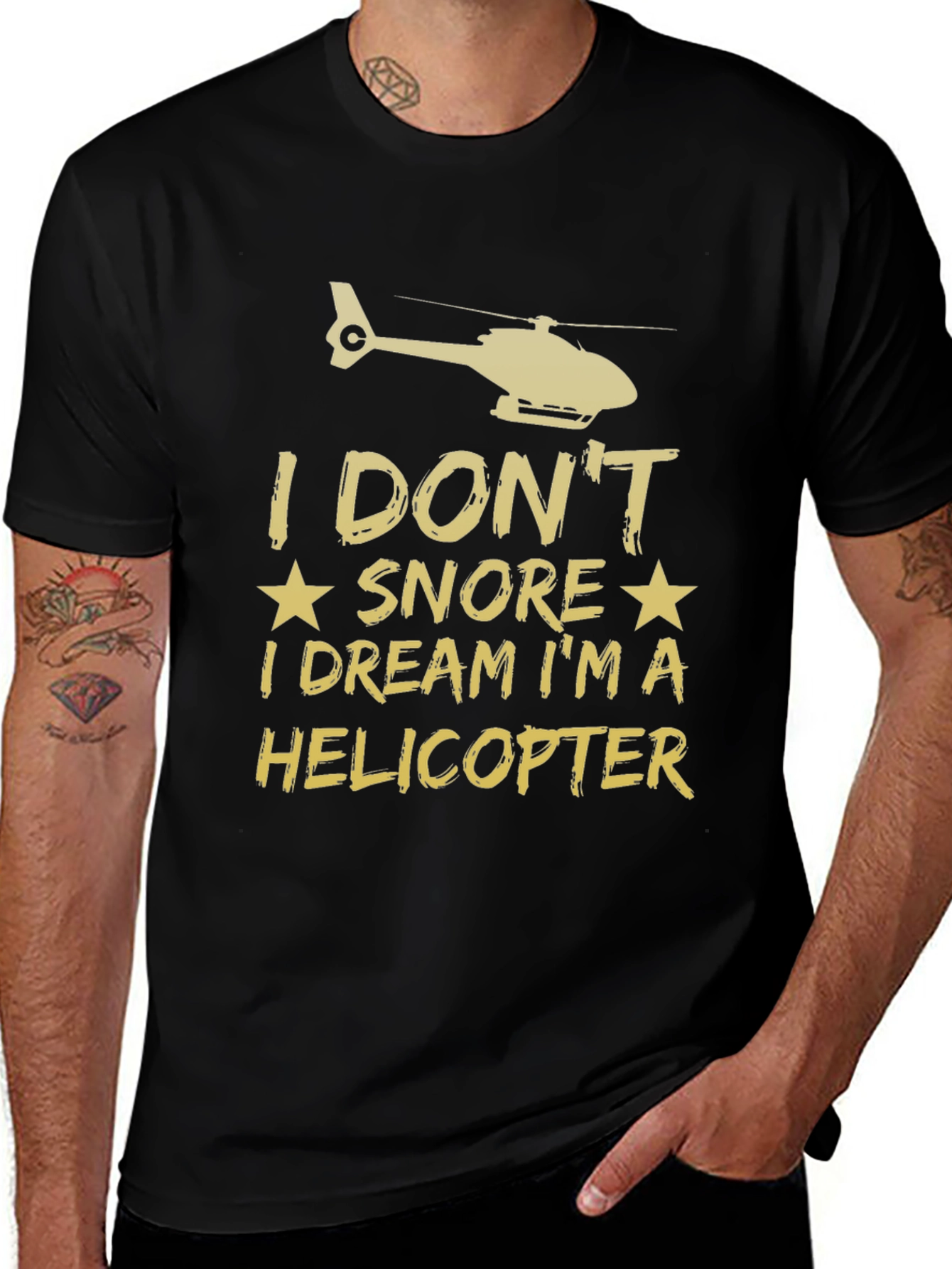 Variant 18 of Helicopter Dreamer T-Shirt Funny Aviation Tee