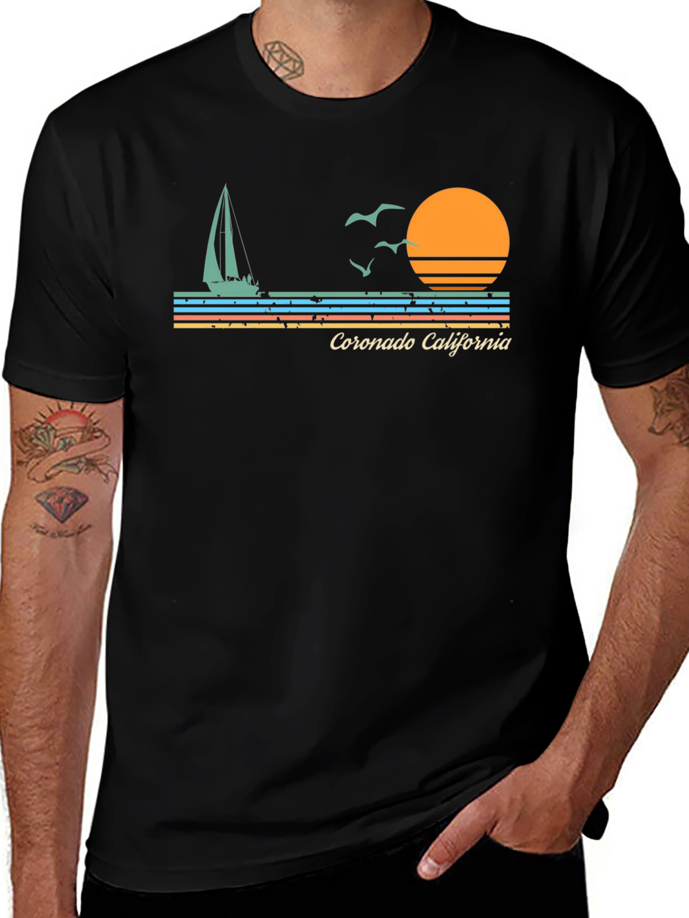 Coronado California Retro Sunset T-Shirt