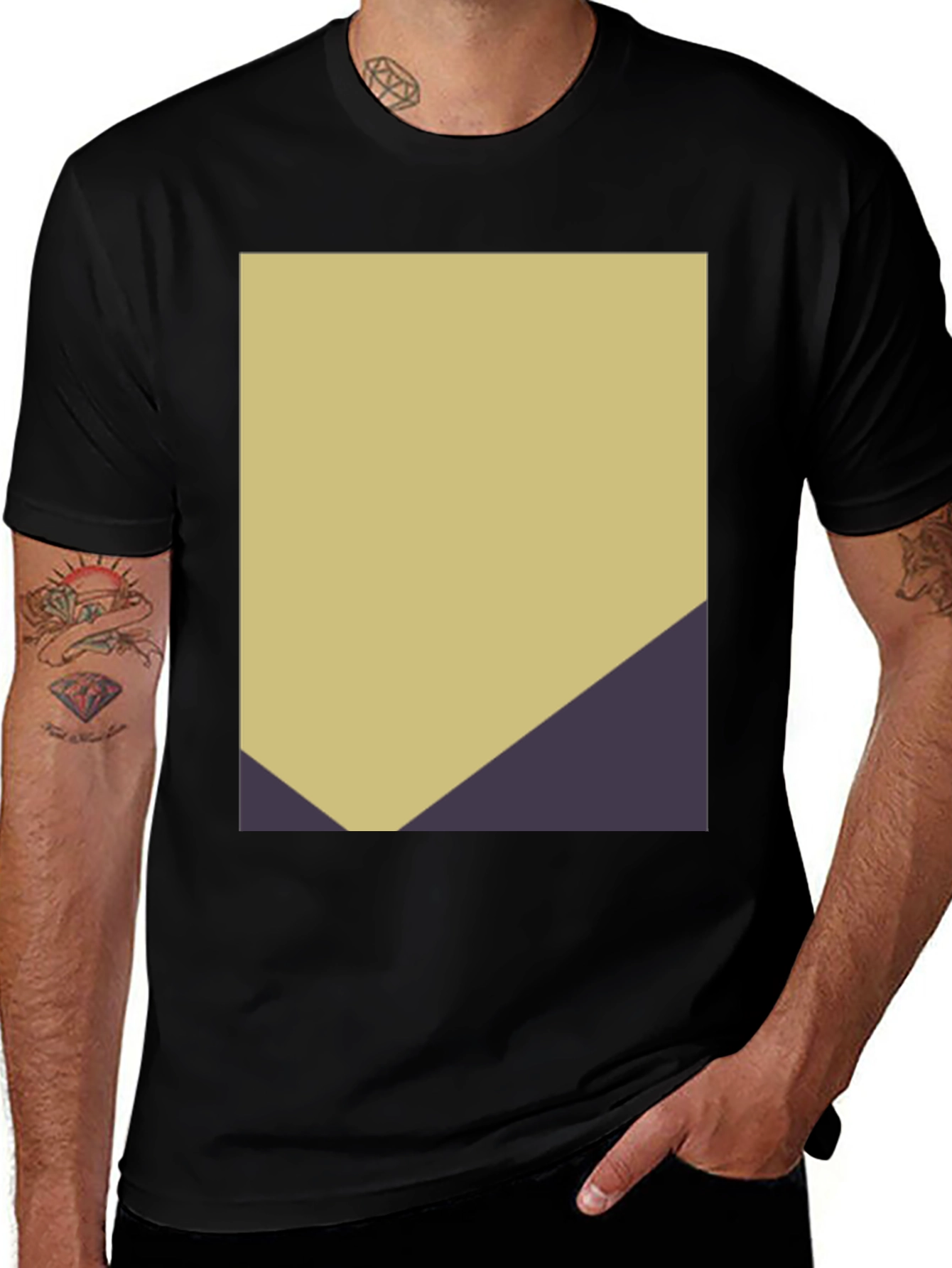 Variant 9 of Geometric Color Block T-Shirt - Modern Casual Tee