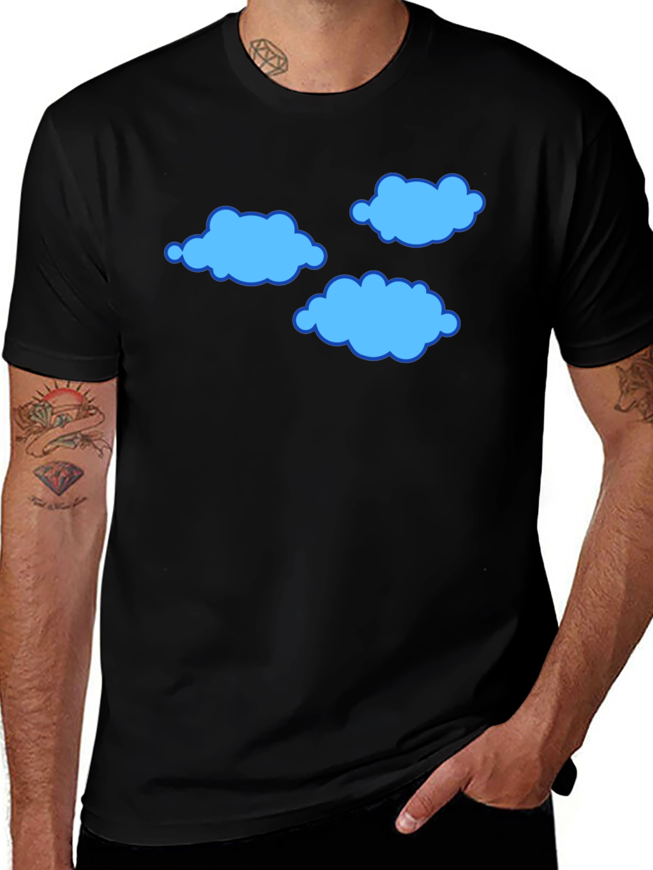 Variant 6 of Cloud Print T-Shirt - Soft Cotton Blend