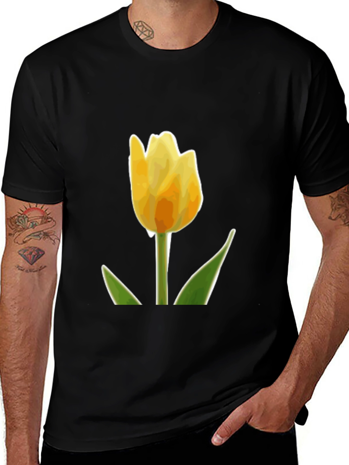 Variant 16 of Yellow Tulip Graphic T-Shirt | Menswear