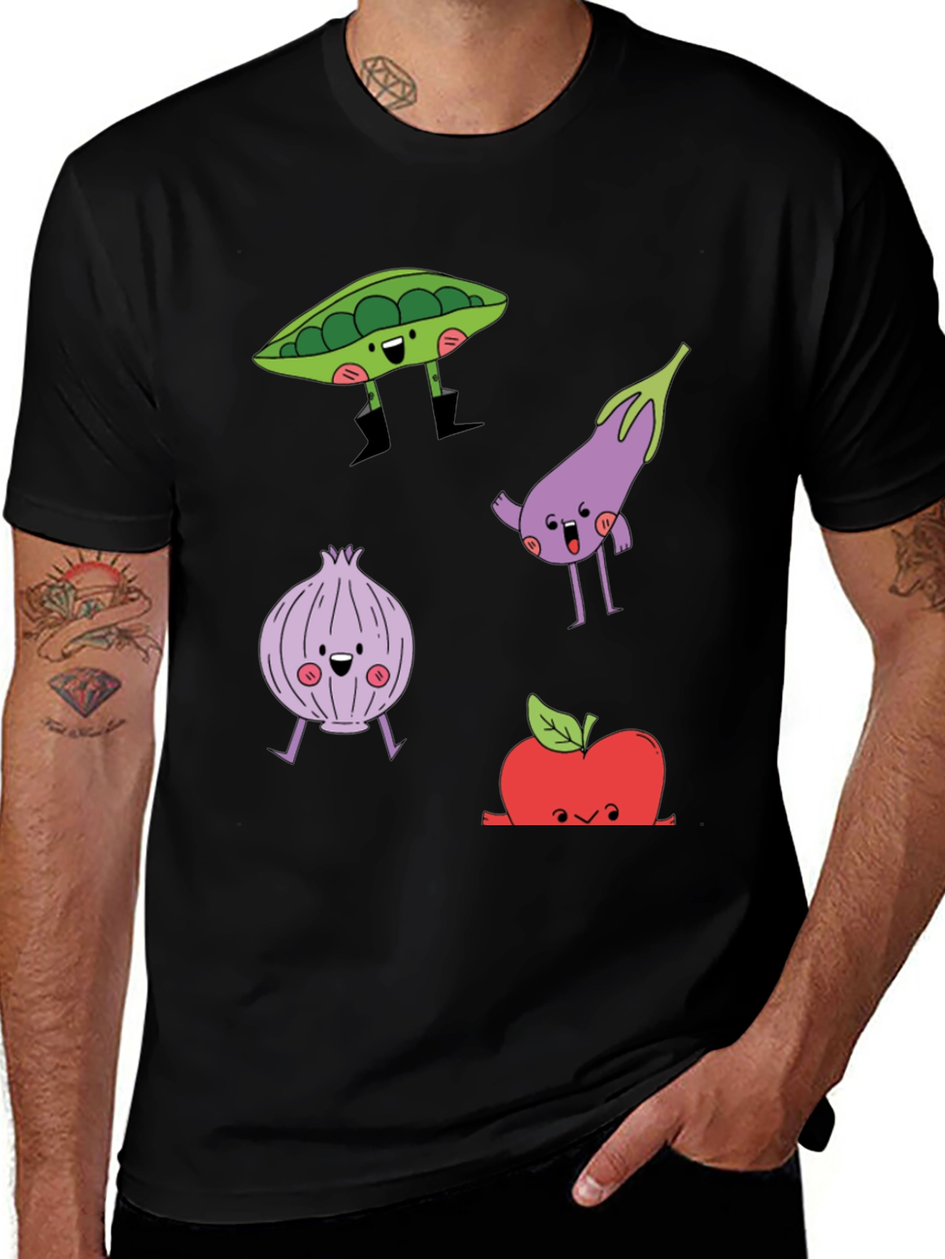 Variant 12 of Cartoon Vegetables Graphic Print T-Shirt