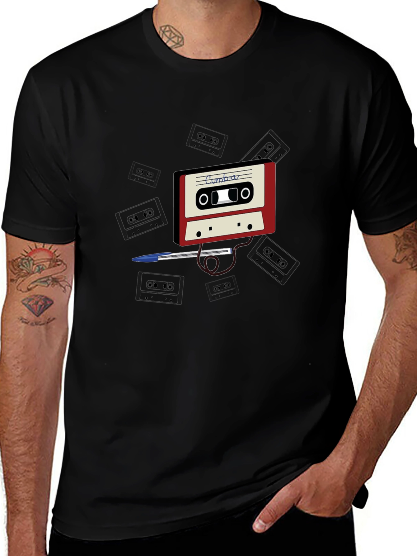 Variant 2 of Retro Cassette Tape Graphic Tee - Vintage Music Lover T-Shirt