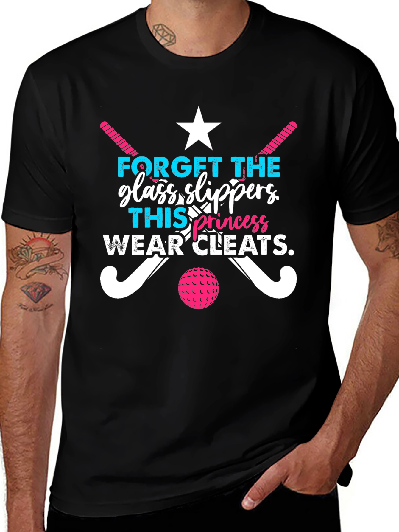Variant 19 of Funny Field Hockey T-Shirt: Glass Slippers? Wear Cleats!