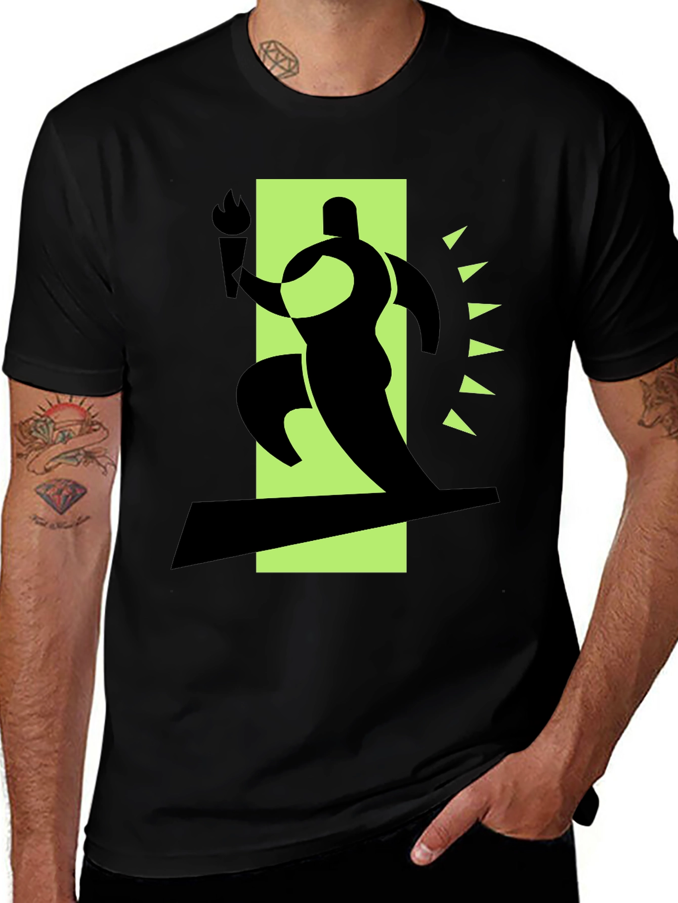 Variant 28 of Torchbearer Graphic Tee - Modern Design, Black