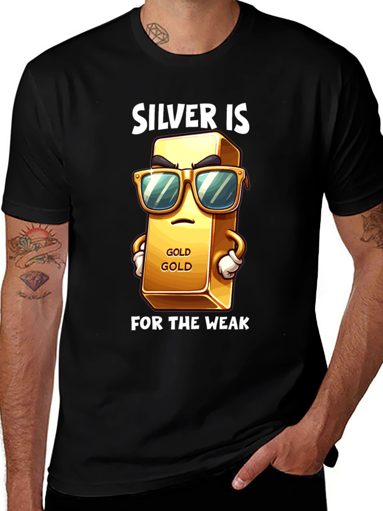 Variant 3 of Gold Bar T-Shirt: Silver Is For The Weak Graphic Tee