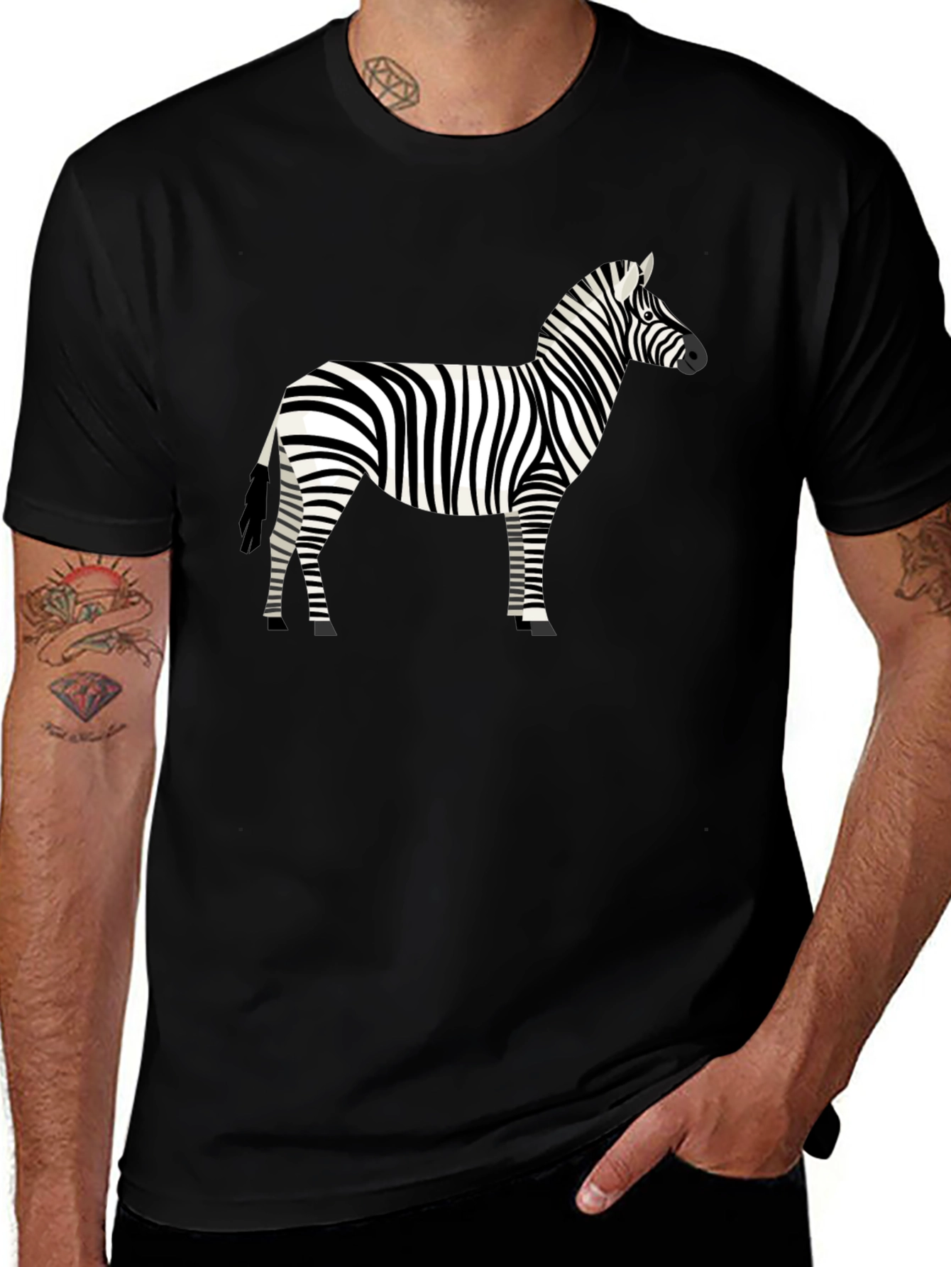 Variant 26 of Zebra Graphic Black T-Shirt