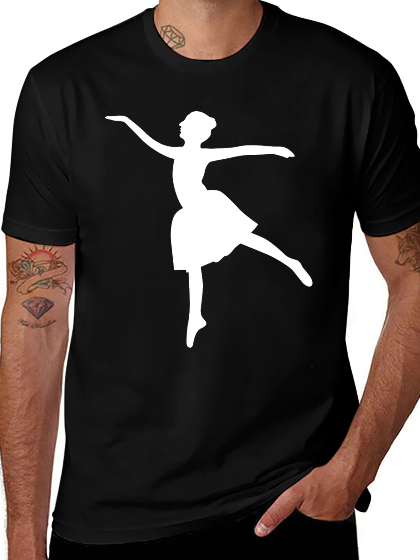 Variant 13 of Ballerina Graphic Tee - Black Cotton Comfort