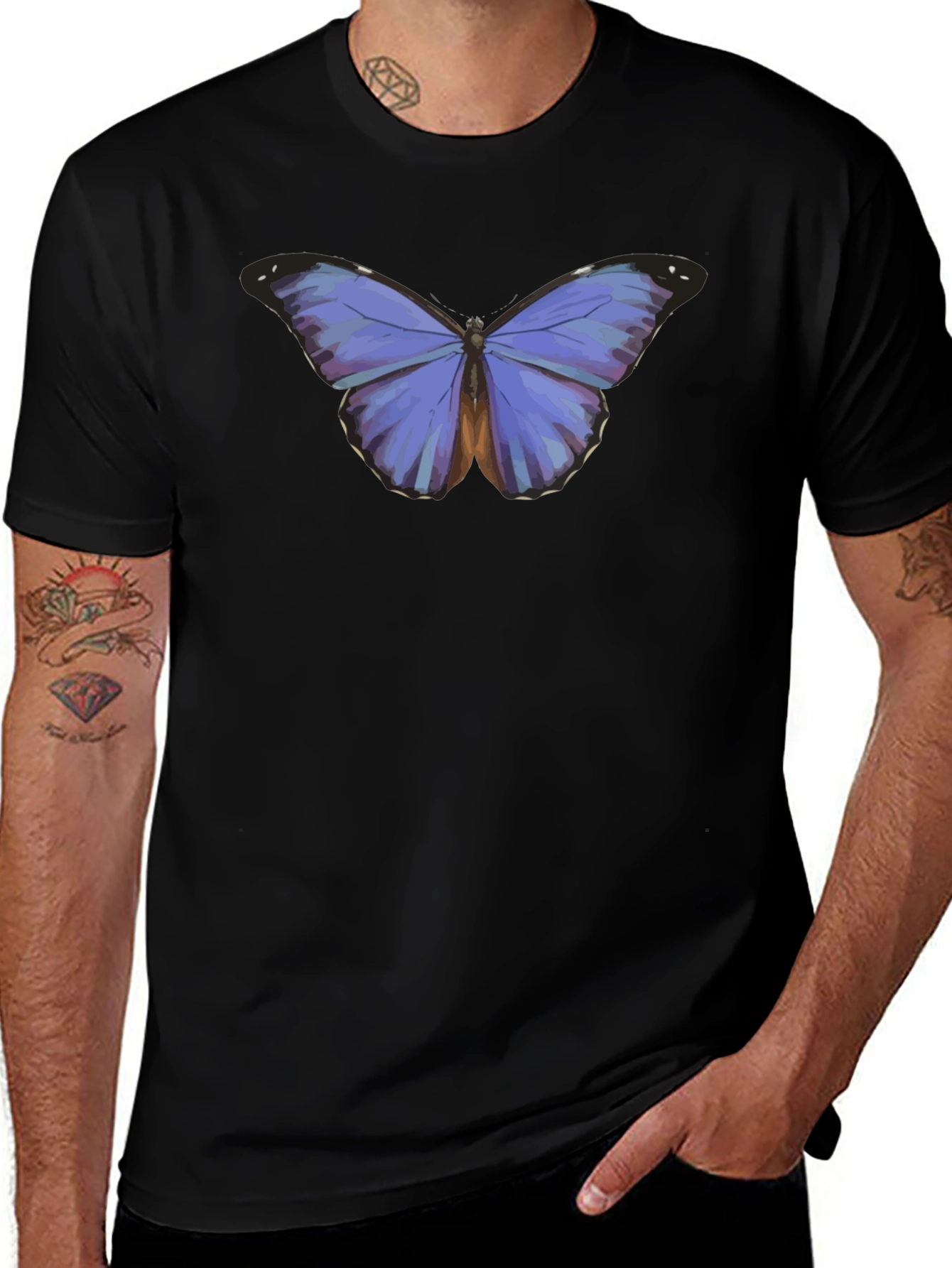 Variant 9 of Butterfly Graphic Tee - Stylish Black T-Shirt