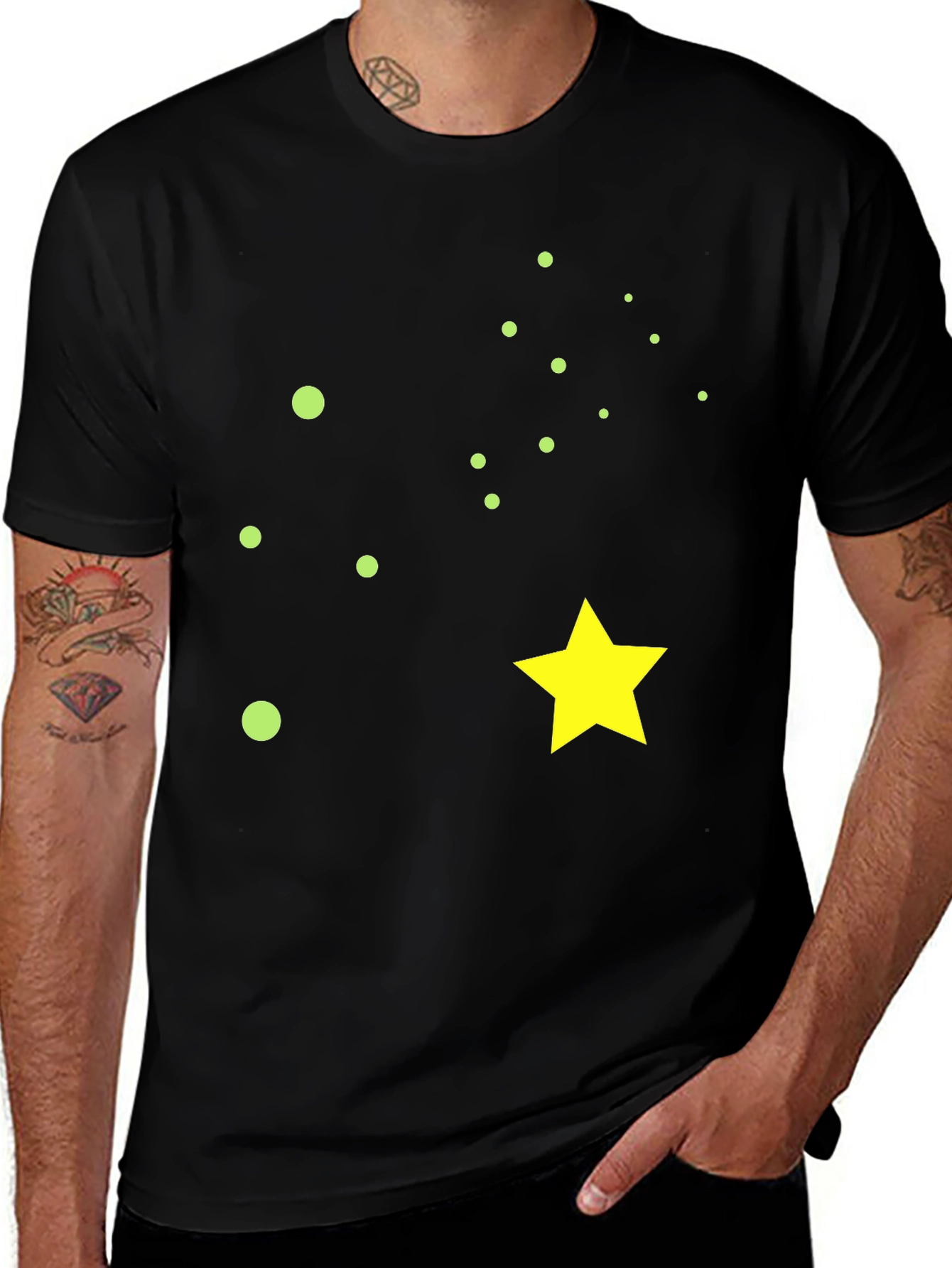 Variant 2 of Starry Night Black Cotton T-Shirt