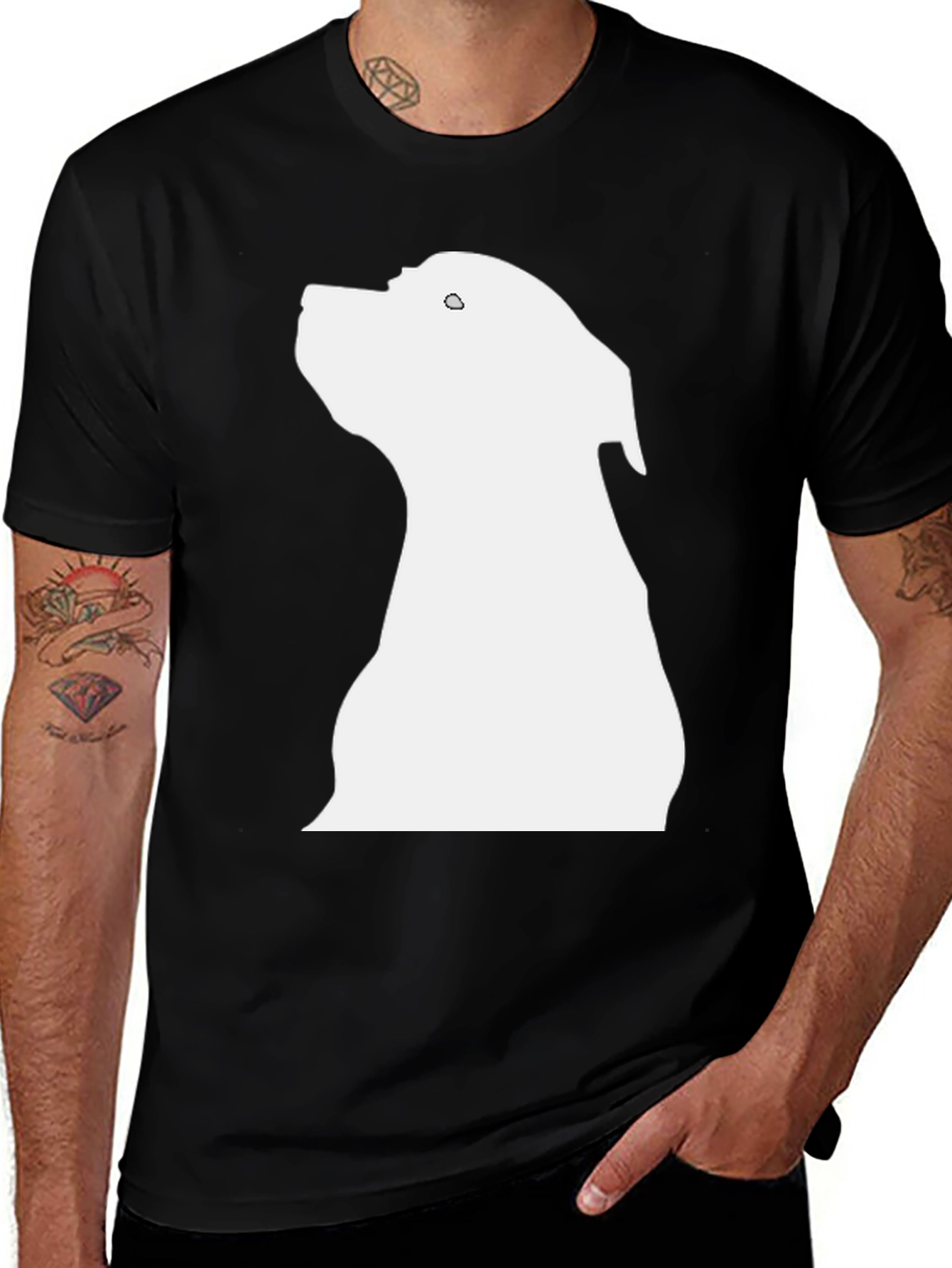 Variant 13 of Black Dog Silhouette T-Shirt