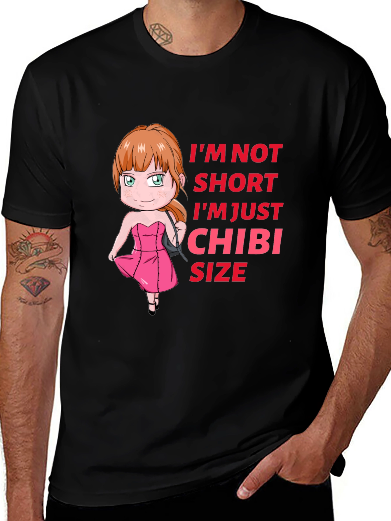 Variant 26 of Chibi Size Graphic Tee - Cute & Funny Anime Style T-Shirt
