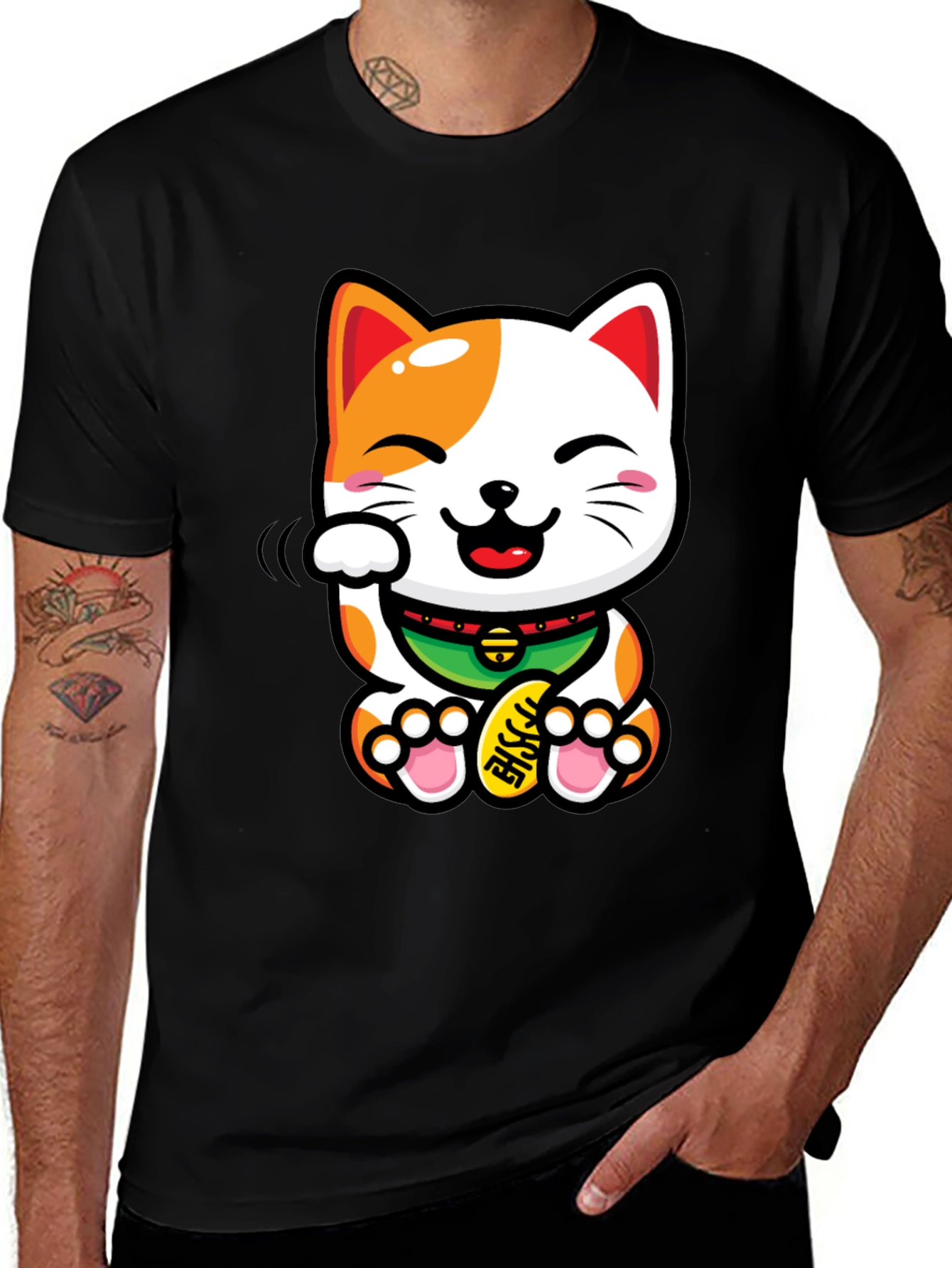 Lucky Cat T-Shirt - Beckoning Good Fortune