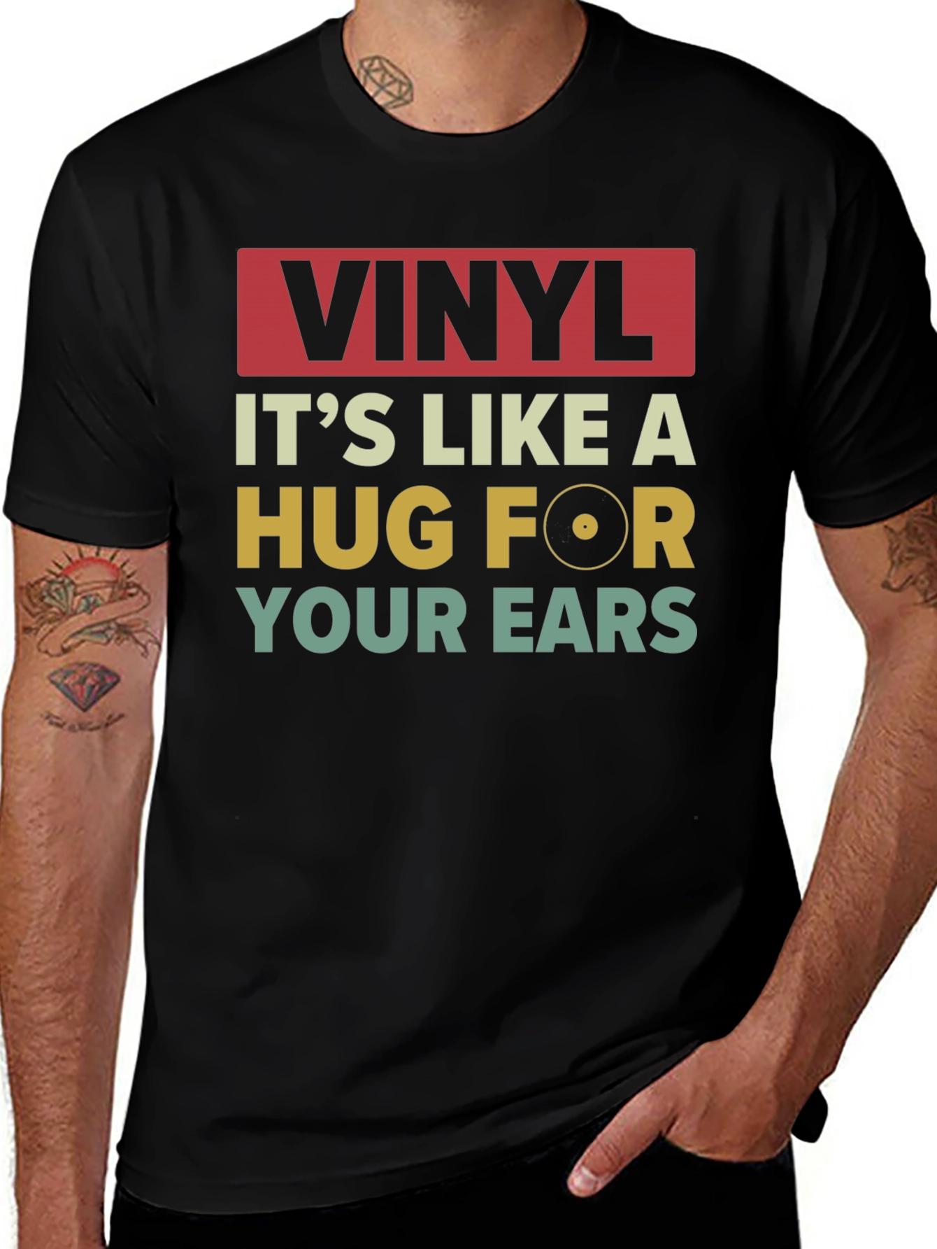 Variant 10 of Vinyl Record Hug T-Shirt - Music Lover Tee