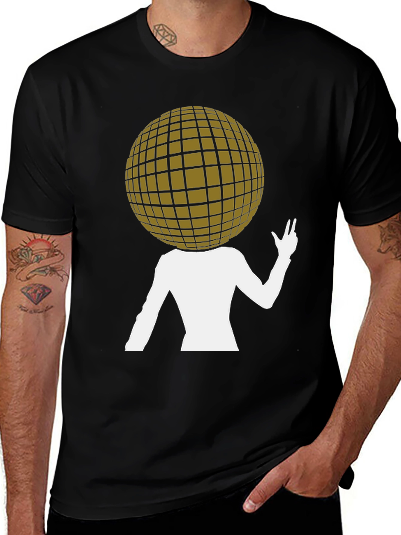 Variant 10 of Abstract Disco Ball Head T-Shirt - Unique Graphic Tee