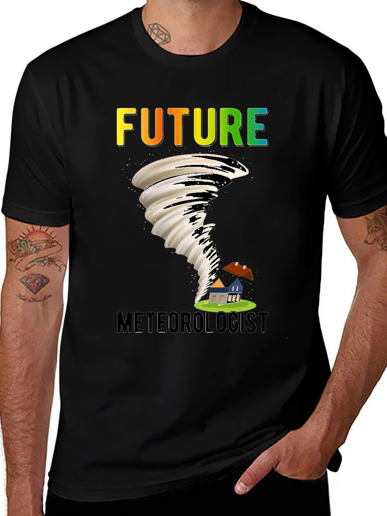 Variant 11 of Future Meteorologist Black T-Shirt