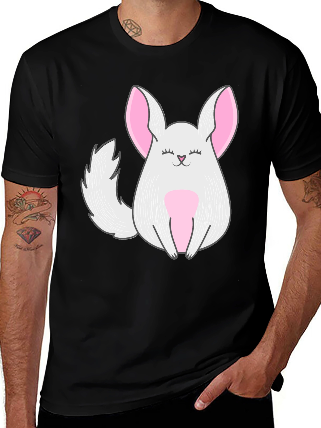 Variant 9 of Cute Chinchilla Graphic Tee - Black Unisex Shirt